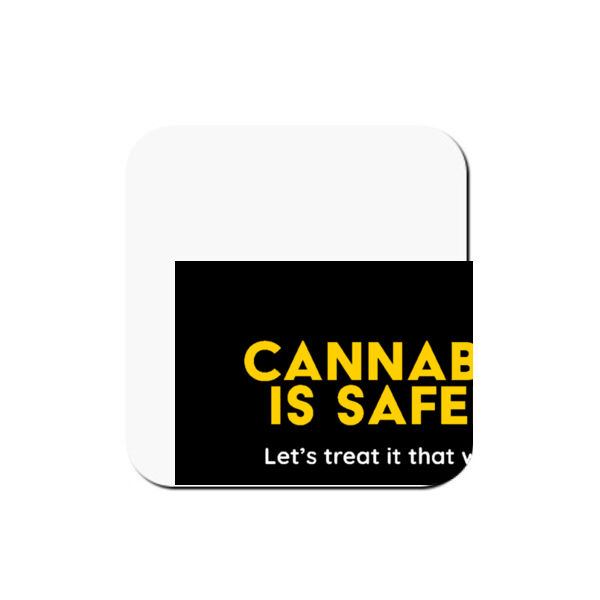 Cannabis is Safer - Coaster (Square hardboard) Thumbnail